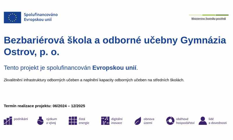 Plakát Projektu Bezbariérová škola a odborné učebny